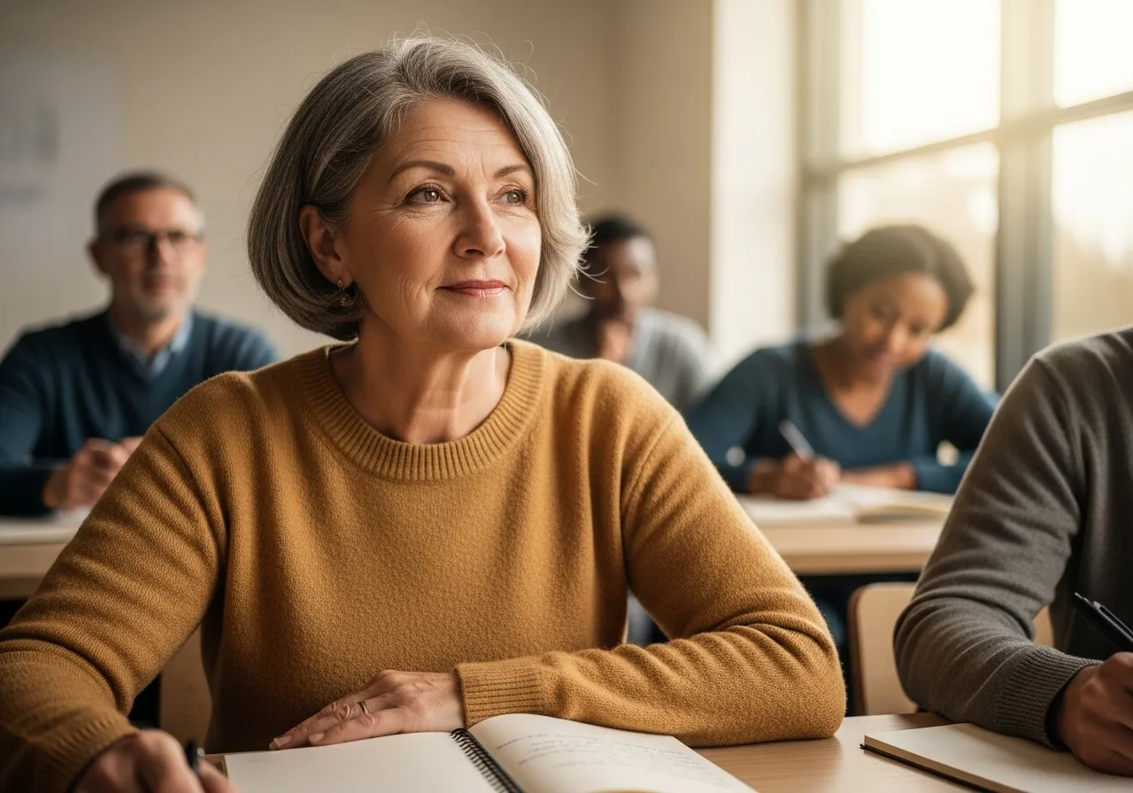 Seniors attend mental health awareness workshop.