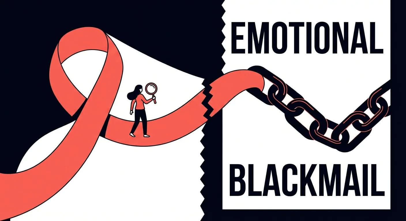 A coral-colored ribbon transforming into a heavy metal chain.