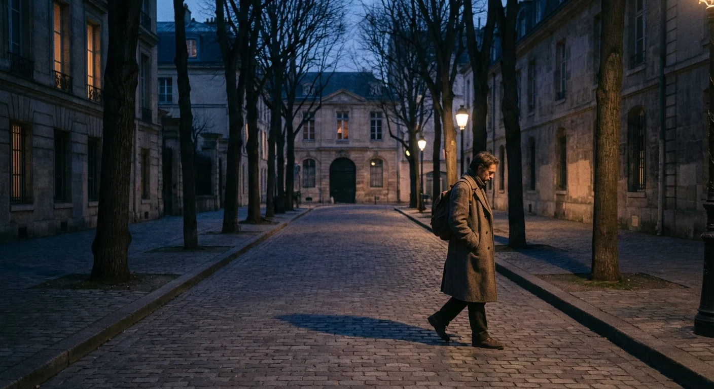 A person walking alone down a quiet street at dusk, symbolizing a long emotional journey.