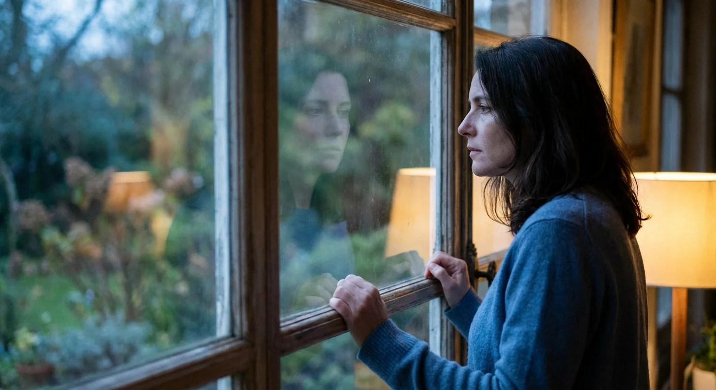 A woman looking through a window, symbolizing the search for a broader perspective.