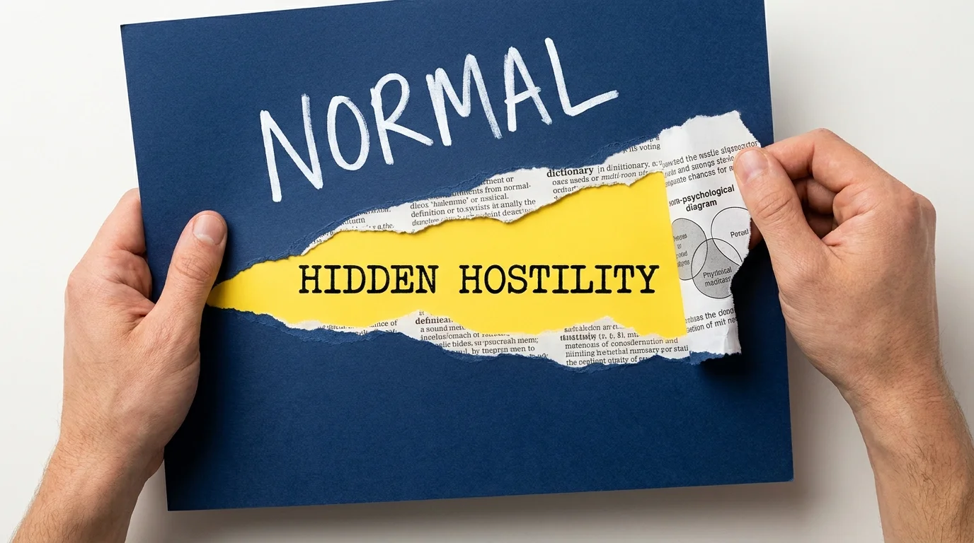 A piece of paper being torn away to reveal a hidden truth underneath, symbolizing the debunking of relationship myths.