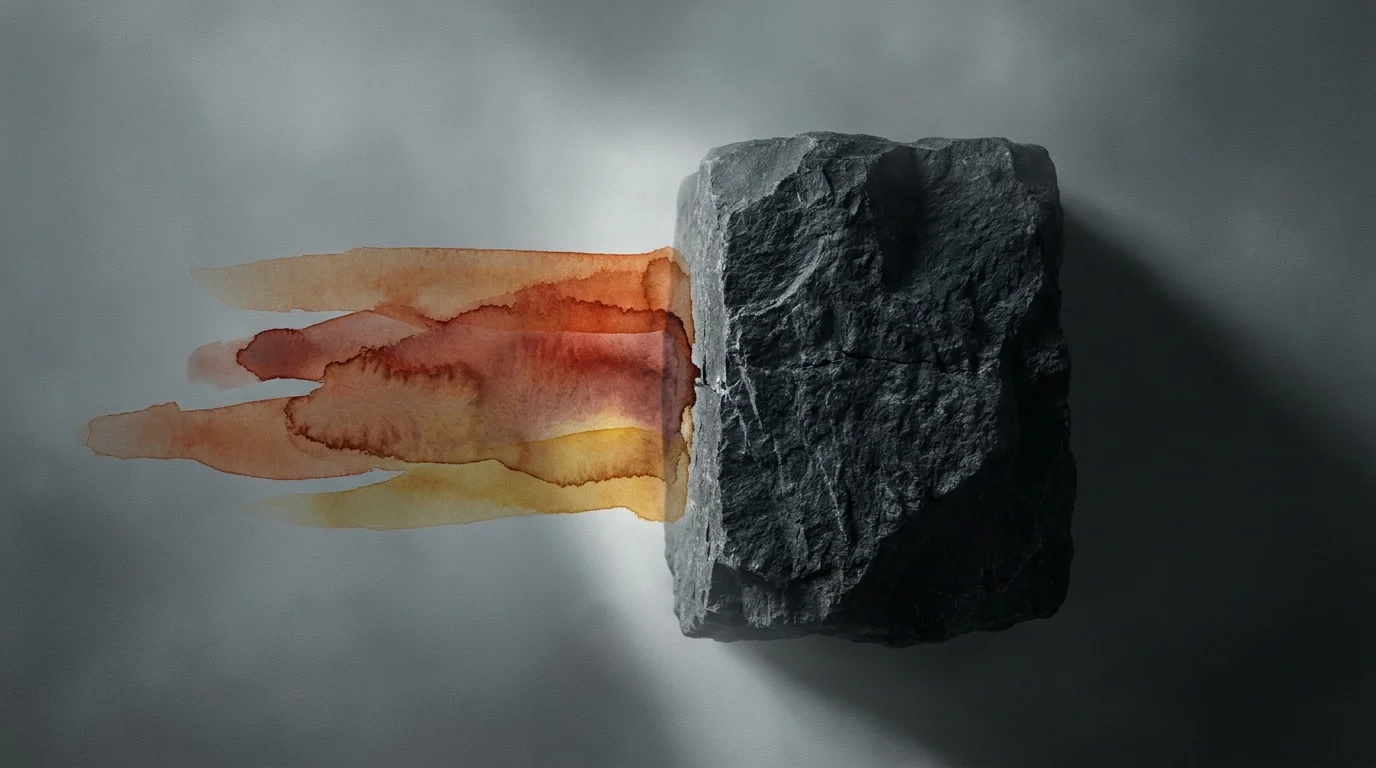 An abstract image showing warm watercolor colors being blocked by a large, dark, cold stone wall, symbolizing stonewalling.