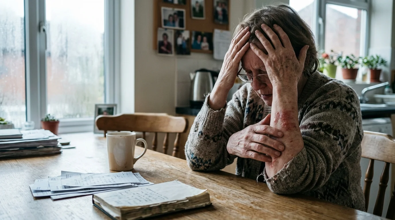 Editorial photograph illustrating: 6 Early Signs of Shingles Seniors Should Never Ignore