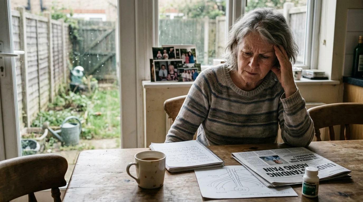 Editorial photograph illustrating: Decoding the Pain: Normal Aging vs. Shingles Prodrome
