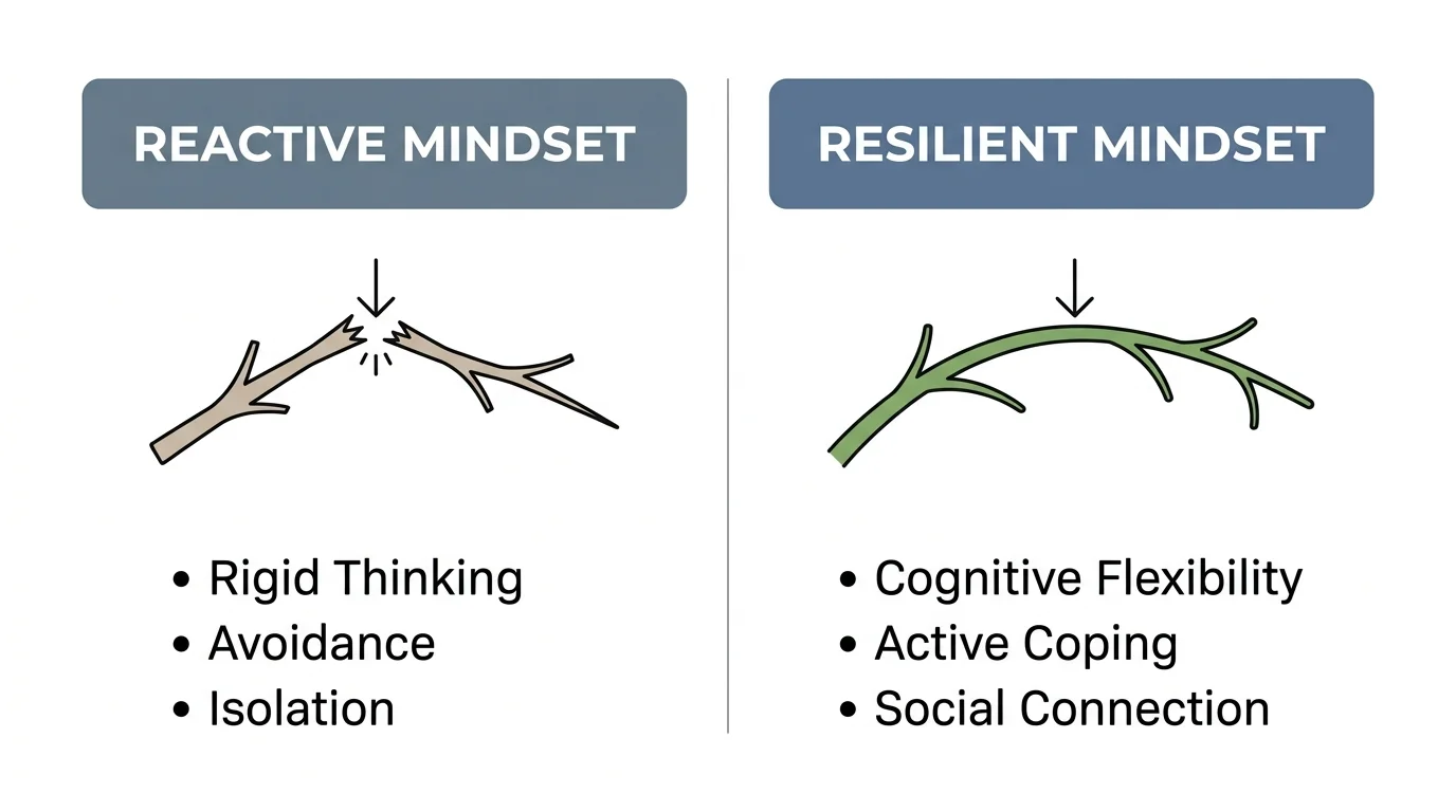 A comparative infographic showing a brittle breaking twig versus a flexible bending branch.