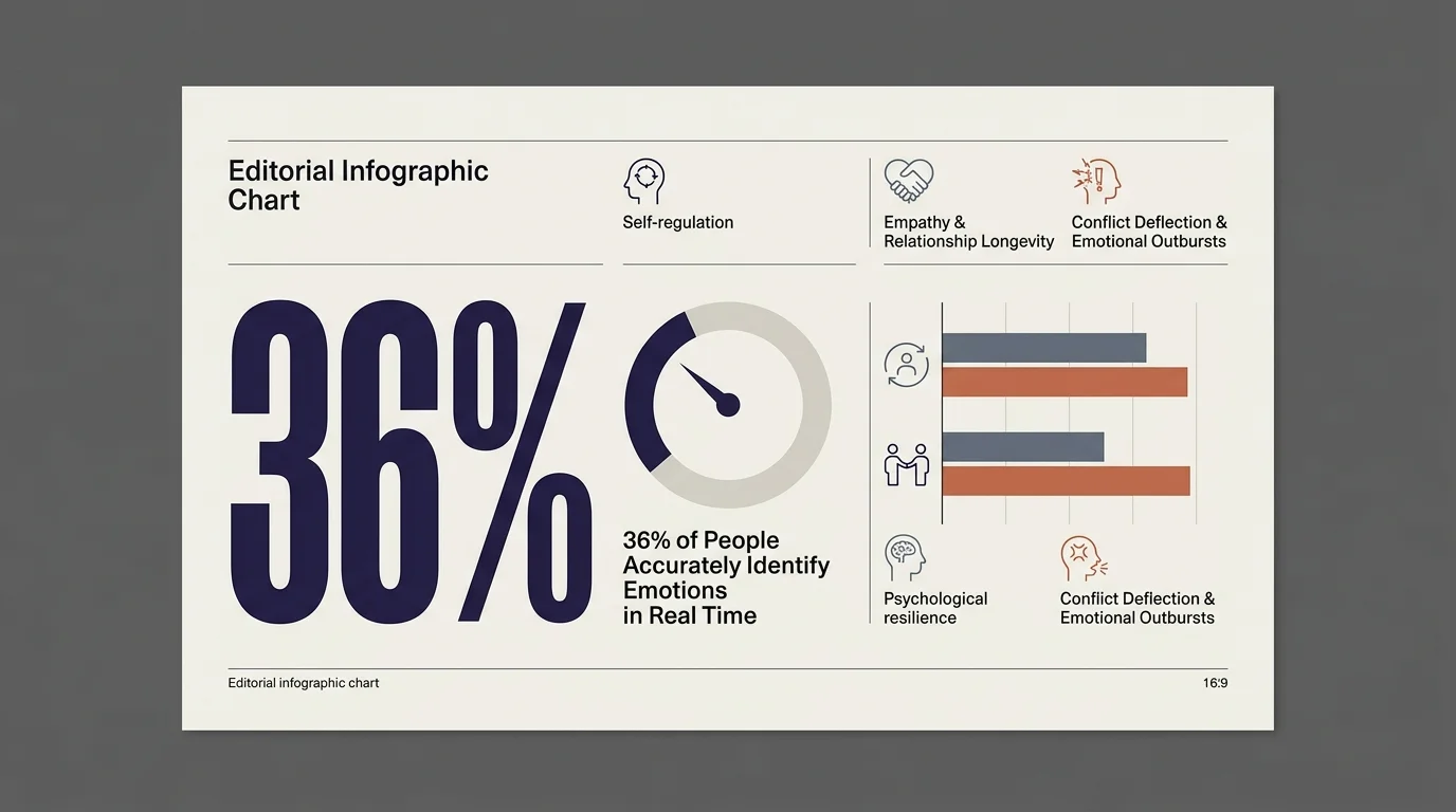 Editorial infographic featuring 36 percent statistic, gauge, bar charts, and psychology icons on a cream background.